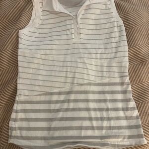 Striped Sleeveless Polo golf Shirt